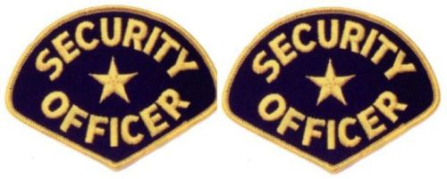 2 Security OFFICER Guard Star Uniform Shirt Jacket Shoulder Patch Badge Blk/Gld
