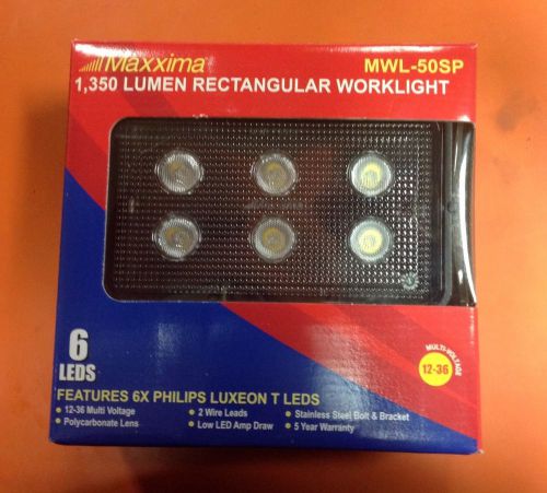 Maxxima mwl-50sp work light,rectangular,6 led,12/36vdc, 1350 lumen for sale