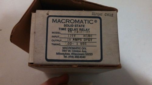 NEW MACROMATIC SS23122-02 TIME DELAY RELAY