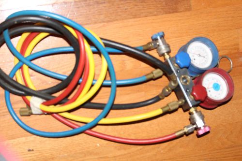 Yellow jacket hvac manifold gauges 134a  60&#034; hose refrigeration series for sale