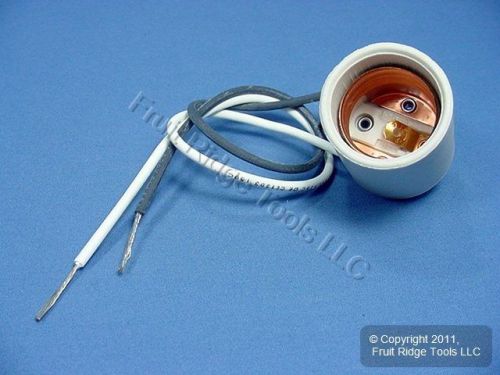 Leviton porcelain lamp holder 15° snap-in spring clip light socket 8054-f for sale