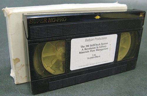 Badiyan productions &#034;the 3m selfcheck system&#034; learning vhs isbn 75-0500-0964-8 for sale