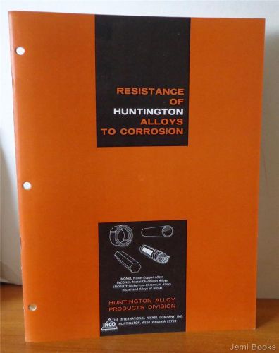 1966 resistance of huntington alloys to corrosion - monel &amp; inconel copper &amp; .vg for sale