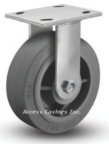 16XS05201R 5&#034; x 2&#034; Albion Rigid Plate Caster, TPR Wheel, 375 lbs Capacity
