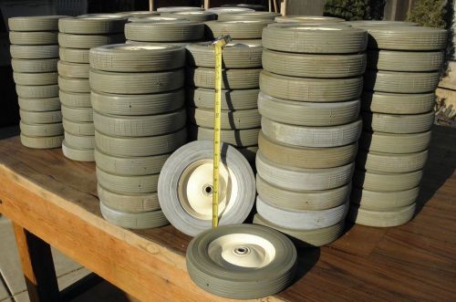 4x hard rubber steel hub 8&#034; shop cart wheels with ball bearing axle bushings for sale