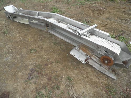 Incline conveyor 12 ft long – stainless w/plastic belt for sale