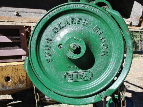 Yale &amp; towne model b-s spur geared block 3 ton chain hoist  used for sale