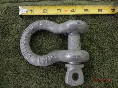 Chicago 20135-3 5/8 inch WLL 3  1/4  3.25 Ton Screw Pin Shackle Anchor Lifting