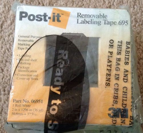 Post-it Labeling Tape 695, 2 inches x 36 yards, white