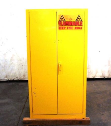 Justrite safety flammable liquid storage unit cabinet, 55 gal drum,  2 shelves for sale