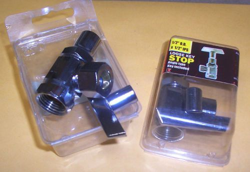 2 loose key angle stop 1/2&#034; o. d. (pipe)  x 1/2&#034; ips (internal pipe swivel) for sale