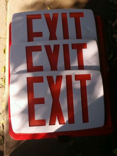Exit signs.