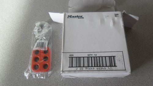 New master lock 420 lockout hasp 12 pack lock out tag out 6 lock hasp for sale