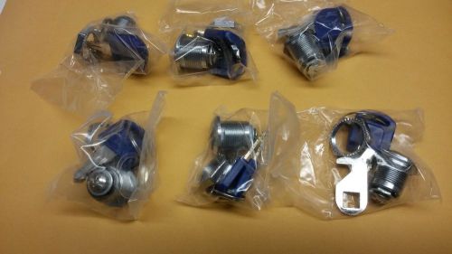(6) alliance 5/8 cam locks for cabinets, drawers, mail box, etc.. 12 blue keys for sale