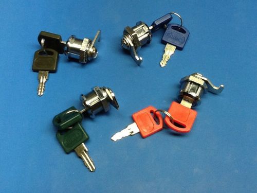 (4) Alliance 5/8 Cam Locks for Cabinets, Drawers Etc .. ALL KEYED DIFFERENT
