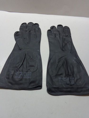 1 pairchemical protective gloves, rubber, medium, new -   (overstock box 2) for sale