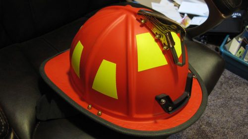 honeywell fire helmet / EV1 traditional / red officers helmet