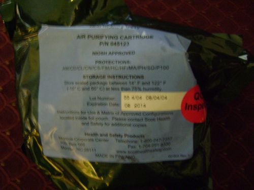 Air Purifying Cartridge-045123- Gas Mask-New OS lot of  (2) Exp  2014-8
