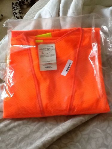 SPI Safety Vest, Zipper Closure, High Visibility Orange, Class 3 SZ M, L, XL