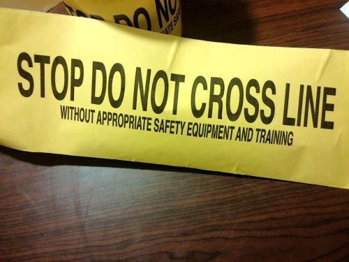 NEW ROLL Sticker Yellow DO NOT CROSS LINE BIG Amount Continuous Thick Business