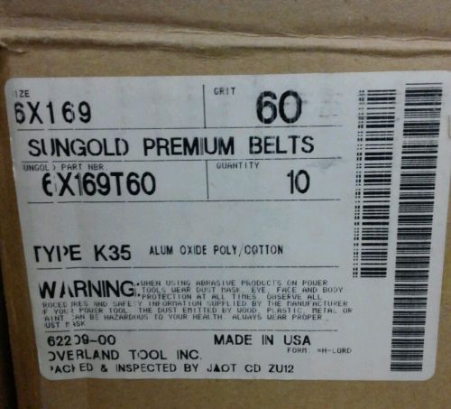 SUN6x169T60Aluminum oxide sanding belts
