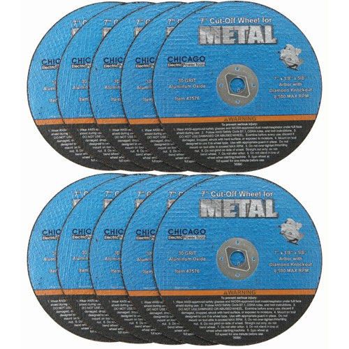 7&#034; 30 grit metal cut-off wheel 10 pieces, 5/8&#034; arbor, 8500 rpm max, 1/8&#034; thick for sale