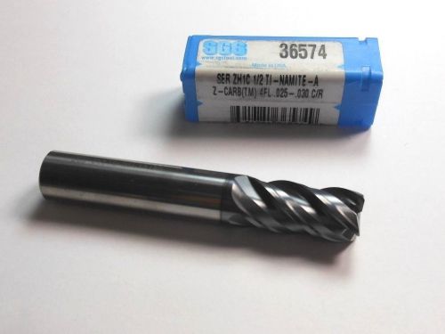 SGS Carbide Corner Radius End Mill 1/2&#034; 4FL Ti-NAMITE-A .025-.030 36574 &lt;158&gt;