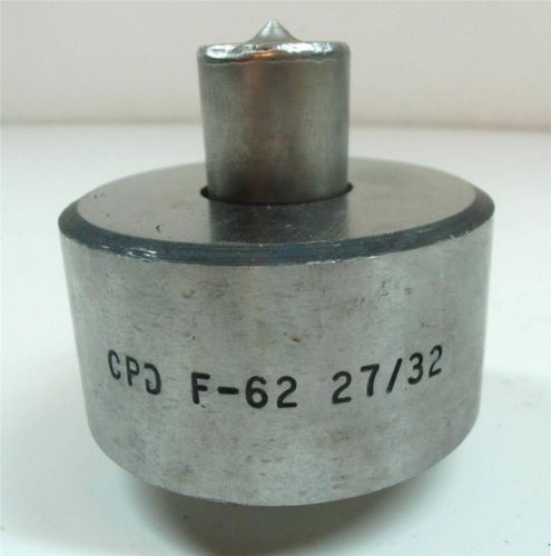 CPD F-62 27/32&#034; DIE &amp; NK USA 13/16&#034; Iron Worker PUNCH J