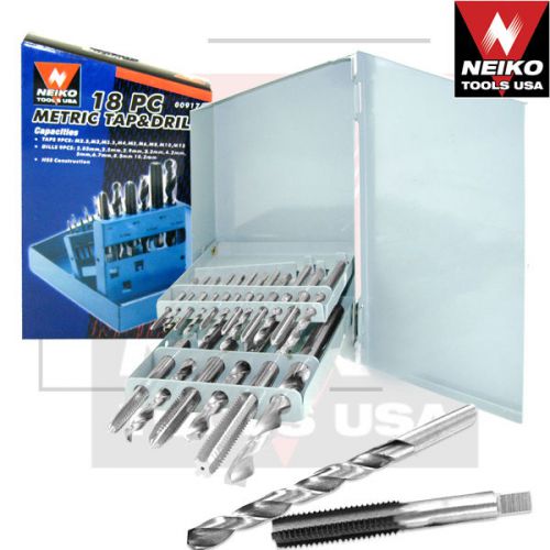 18pc Metric Taps &amp; Drill Bits UNF Professional HHS Construction Metal Work Set