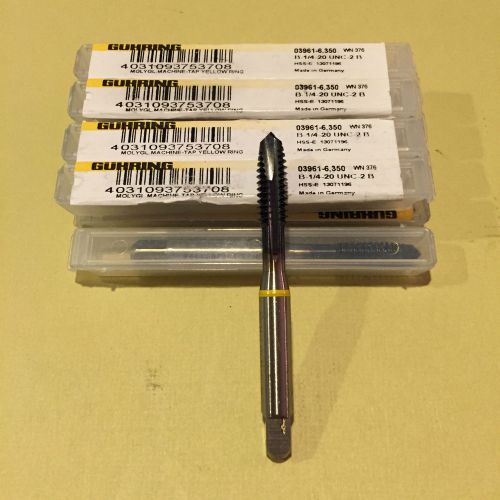 GUHRING TAPS 1/4-20, LOT OF 10, 3 FLUTE, SPIRAL POINT, BRAND NEW