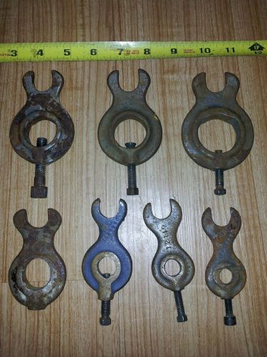 Lot of 7 Curved Lathe Dogs range 1 7/16&#034;--5/16&#034; machinist tools
