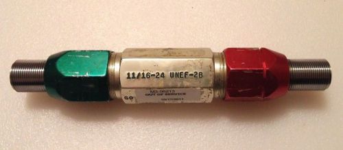 11/16 24 unef 2b thread plug gage machinist tooling inspection pd .6604 &amp; .6656 for sale