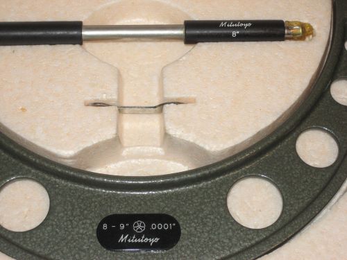 Machinists  micrometer  8&#034;-9&#034; mitutoyo #103-223 .0001&#034; w/wood case and tools for sale