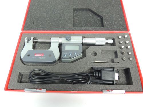 Spi 13-518-6 electronic screw thread micrometer with screw thread anvil set for sale