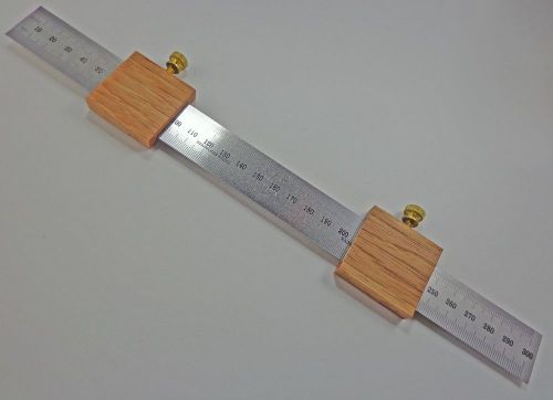 2 each Ruler Stops 12&#034; 300 mm Stainless Steel Machinist Rule SAE/Metric Grads
