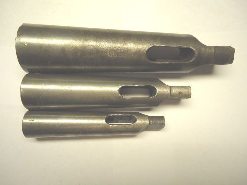 3 morse taper adapter drill reamer sleeves - 3 to 4 - 2 to 3 - 1 to 2 - lathe for sale