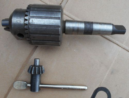 large JACOBS no 36 CHUCK + key / arbor machinist drill