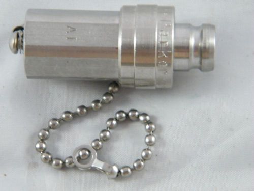 Parker hannifin ~ stainless steel 316 1/2”~  quick disconnect plug with chain for sale