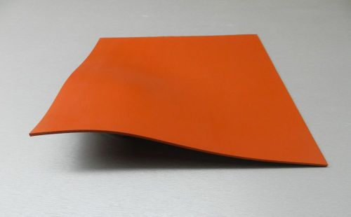 Silicone rubber sheet high temp solid red/orange commercial grade 10x10x1/8&#034; sq. for sale