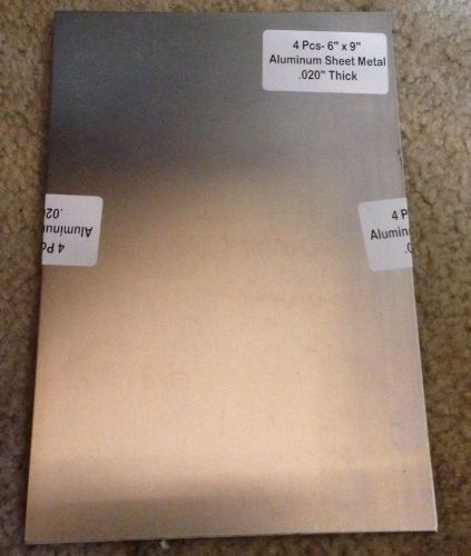 4 pieces of aluminum sheet metal 6&#034;x9&#034; .020&#034; thick (24 gauge) craft/jewelry+ for sale