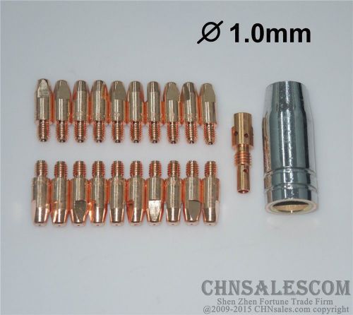 22 pcs mb 25ak mig/mag welding  gun contact tip 140.0242 gas nozzle tip holder for sale