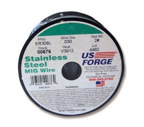Us forge welding stainless steel mig wire .030 2-pound spool #00676 brand new! for sale