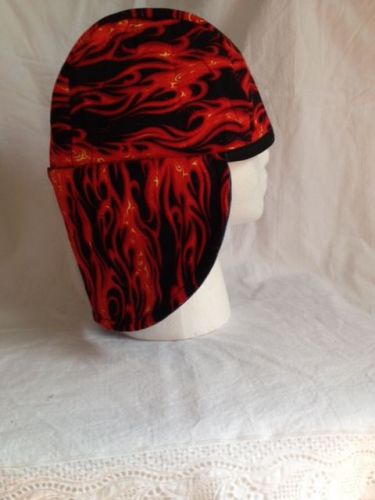 Welding cap--red flames with ear flaps,new!!!!! for sale
