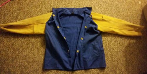 Tillman welding jacket 9230 large fr cotton torso w/ leather sleeves for sale