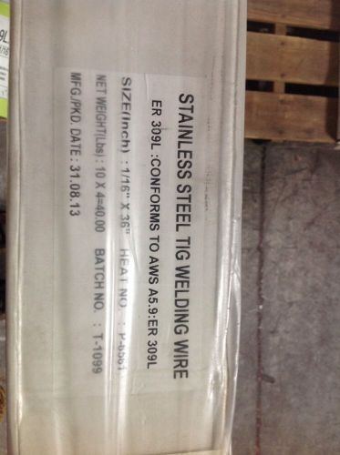 Stainless Steel ER309L 1/16&#034; x 36&#034; Tig Wire 40lb Box
