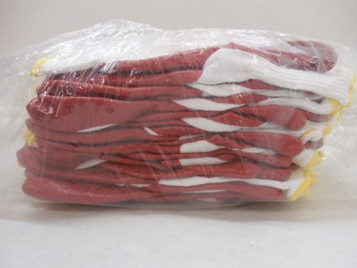 Pack of 12 pair ultra tech red memphis work gloves size s coated palm and finger for sale