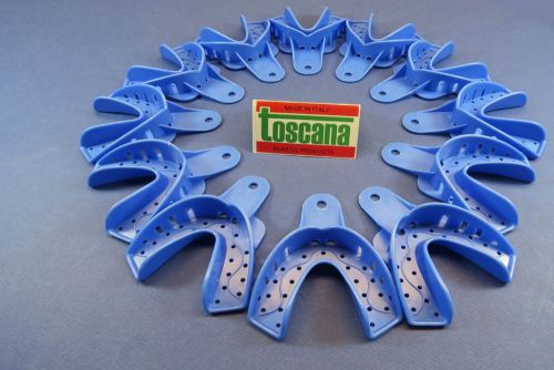 Dental Impression Tray Plastic Abs Perforated Large Lower Blue Adult /12 TOSCANA