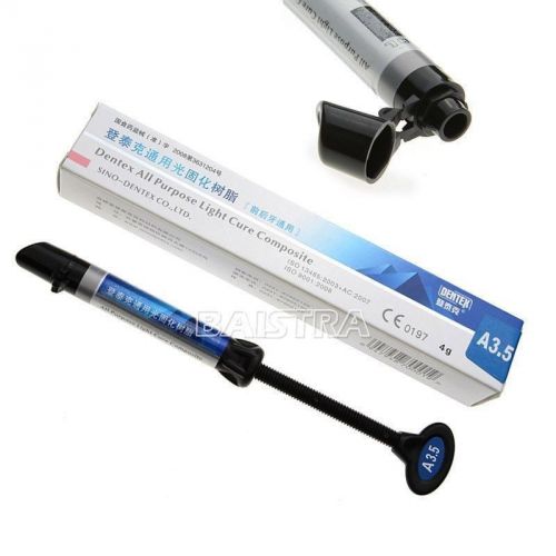 1 pc dental syringe universal composite light curing resin refill 4g shade a3.5 for sale
