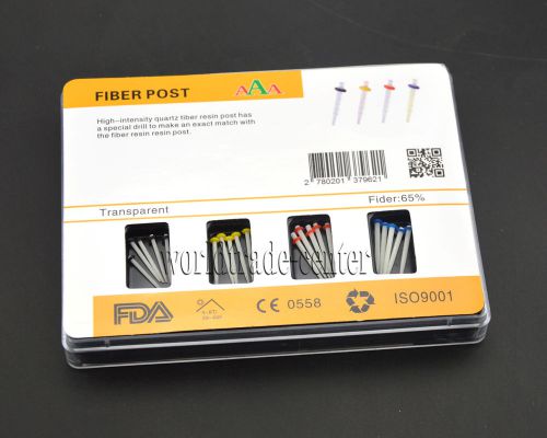 Bid 1 box aaa dental promotion fiber resin post &amp; 4-drill screw straight glass for sale