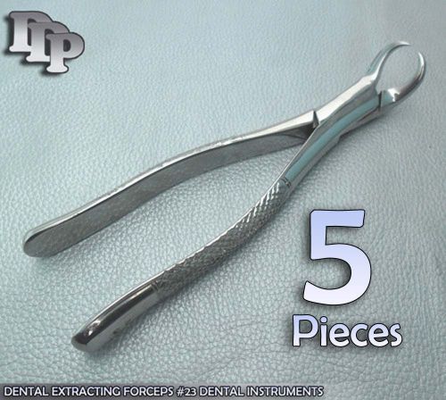 5 EXTRACTING FORCEPS COW HORN # 23 1st &amp; 2nd LOWER MOLARS DENTAL INSTRUMENTS